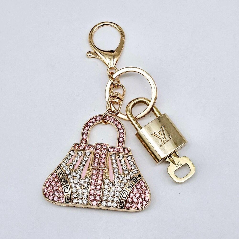 Louis Vuitton Authentic Gold Padlock 🔒 Key + Unbranded Keychain Bag Charm